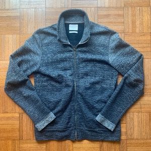 Men's Billy Reid Navy Blue Ombré Knit Jacket / Sweater, Medium, M.